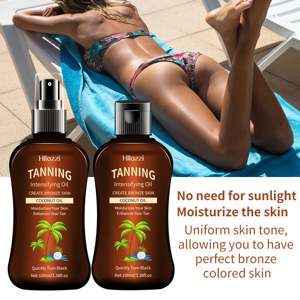 100 ml/3.38fl.oz huile de bronzage de noix de coco bronzants sans soleil huile intensifiante bronzants sans soleil 100 ml/3.38fl.oz nouveaux produits d'été