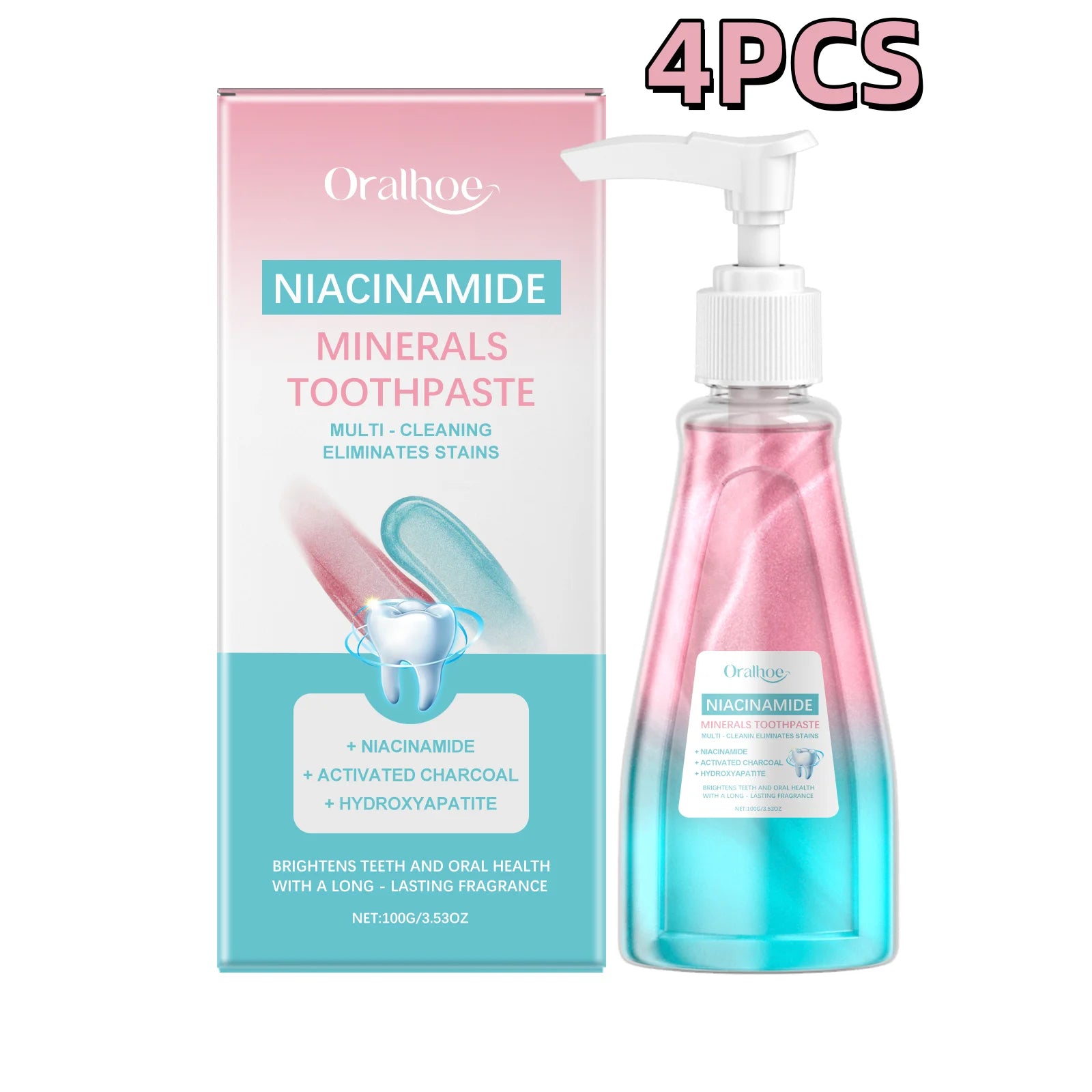 Oralhoe 100g Niacinamide dentifrice blanchissant éclaircir les dents nettoie les dents les tache bouche haleine fraîche hygiène buccale dentifrice blanchissant