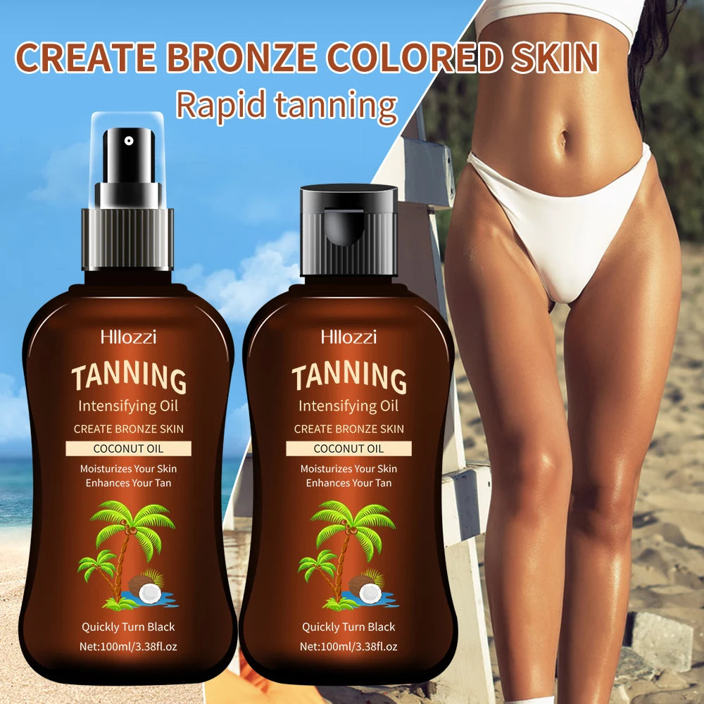 100 ml/3.38fl.oz huile de bronzage de noix de coco bronzants sans soleil huile intensifiante bronzants sans soleil 100 ml/3.38fl.oz nouveaux produits d'été