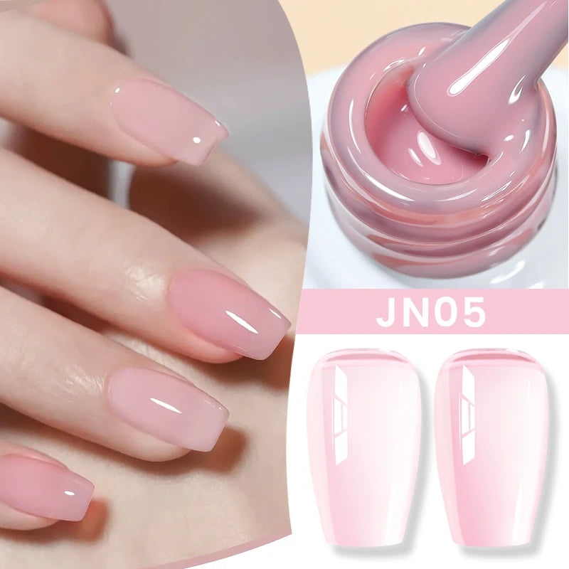 BORN PRETTYvernis à Ongles Gel, Semi Transparent, Soak Off UV LED, Vernis à Ongles Nude, N64.Gel Varjuvening,Art des ongles, 50 Couleurs, 10ml