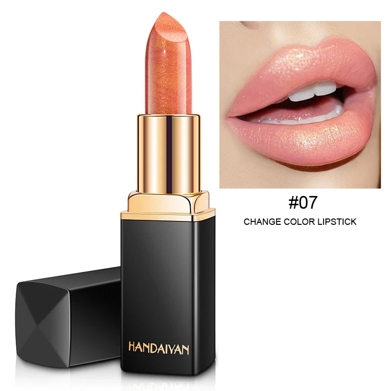 Rouge à lèvres brillant doré tube noir, rouge à lèvres hydratant perle 9 couleurs disponibles