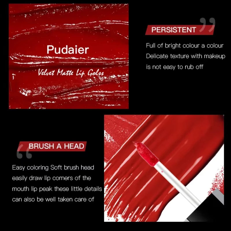 Rouge à lèvres liquide mat velours 17 couleurs, couleur de lèvres longue tenue imperméable, Texture lisse à haute teneur en pigments, maquillage pour tous les Types de peau