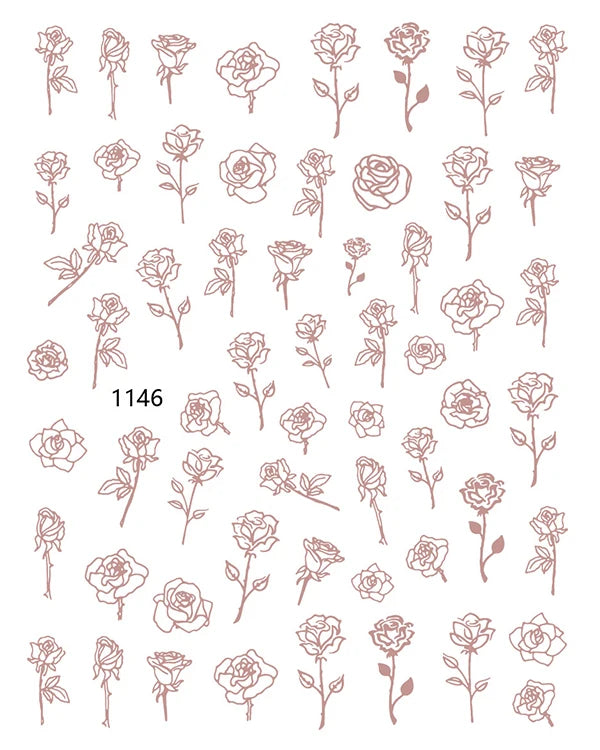 Autocollants 3D pour art des ongles , rose clair, violet, pétales de fleurs, décalcomanies pour décoration de manucure, salon de beauté, été