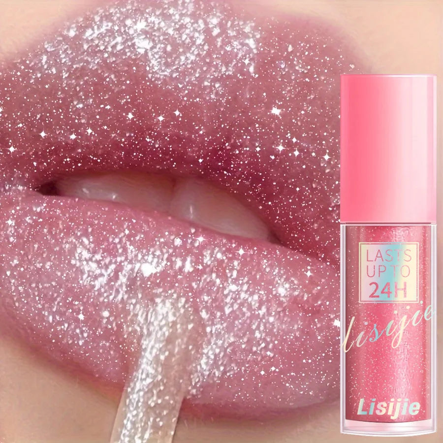 Diamants paillettes brillant à lèvres durable imperméable liquide rouge à lèvres perle brillant couleur des lèvres scintillant maquillage des lèvres dure jusqu'à 24H