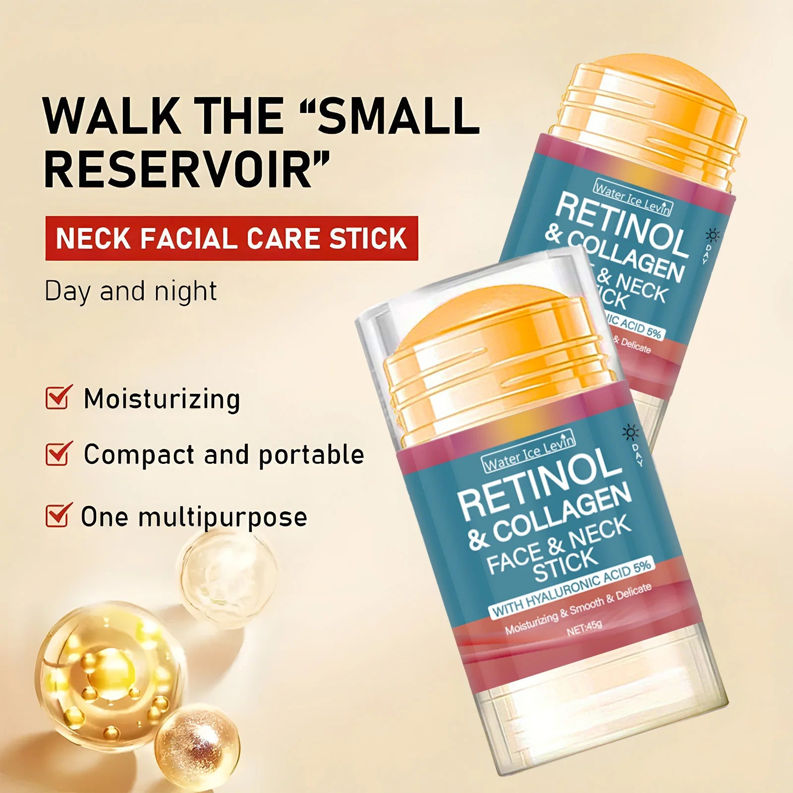 Bâton de crème raffermissante au rétinol, crème lissante au collagène pour les rides, hydratante, blanchissante, éclaircissante, produits pour la peau