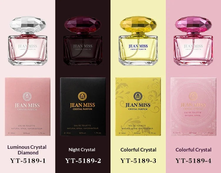 Parfum de marque JEAN MISS   50 ml, parfum pour femmes à la senteur de bois de santal, vaporisateur, longue tenue, notes fruitées, florales, légères, parfum féminin, cadeau romantique