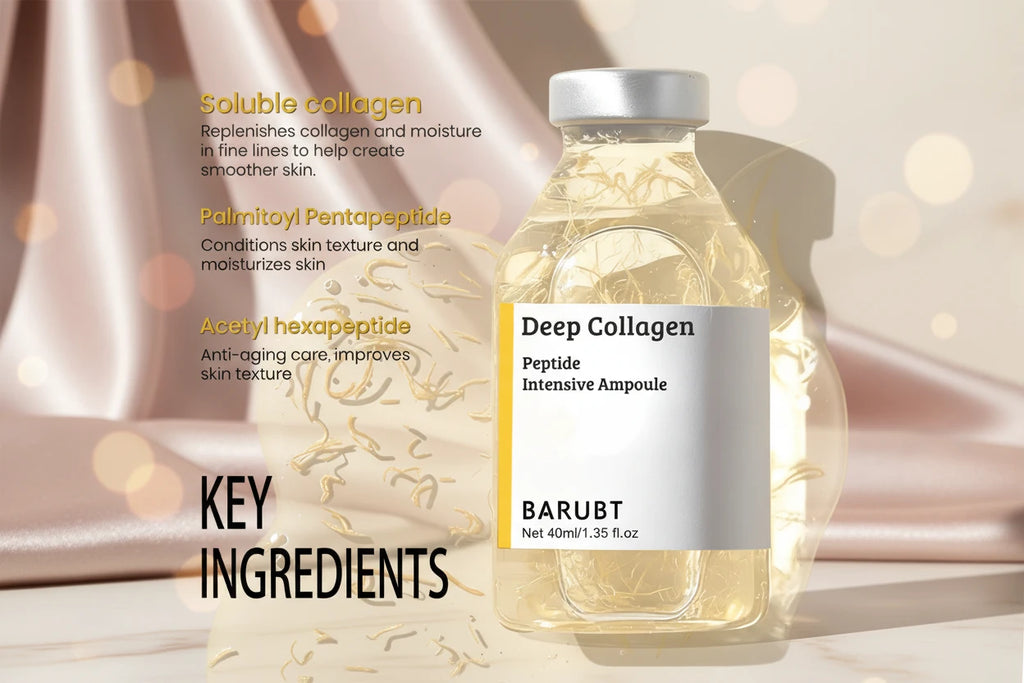 Flacon de peptide, sérum hydratant raffermissant pour le visage au collagène profond, hydratation du resserrement de la peau en verre, soins de la peau coréens