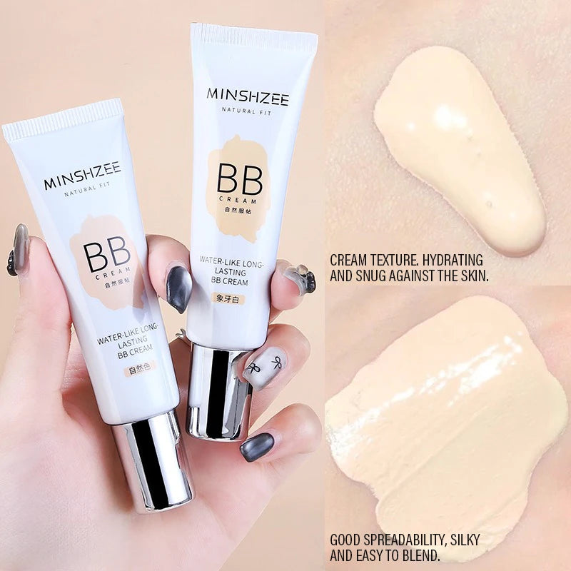 BB crème Fond de teint liquide hydratant, imperméable, longue durée, couleur ivoire, base naturelle, correcteur, maquillage léger et non collant