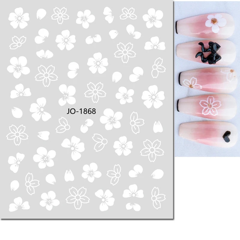 Autocollants 3D pour art des ongles , rose clair, violet, pétales de fleurs, décalcomanies pour décoration de manucure, salon de beauté, été