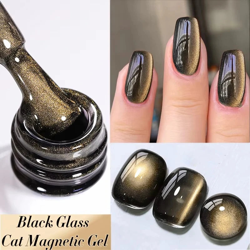 BORN PRETTY 10ml Gold Water Light Cat Magnetic Gel Polish Spaking Glitter Crystal Black Soak Off UV LED Vernis Manucure