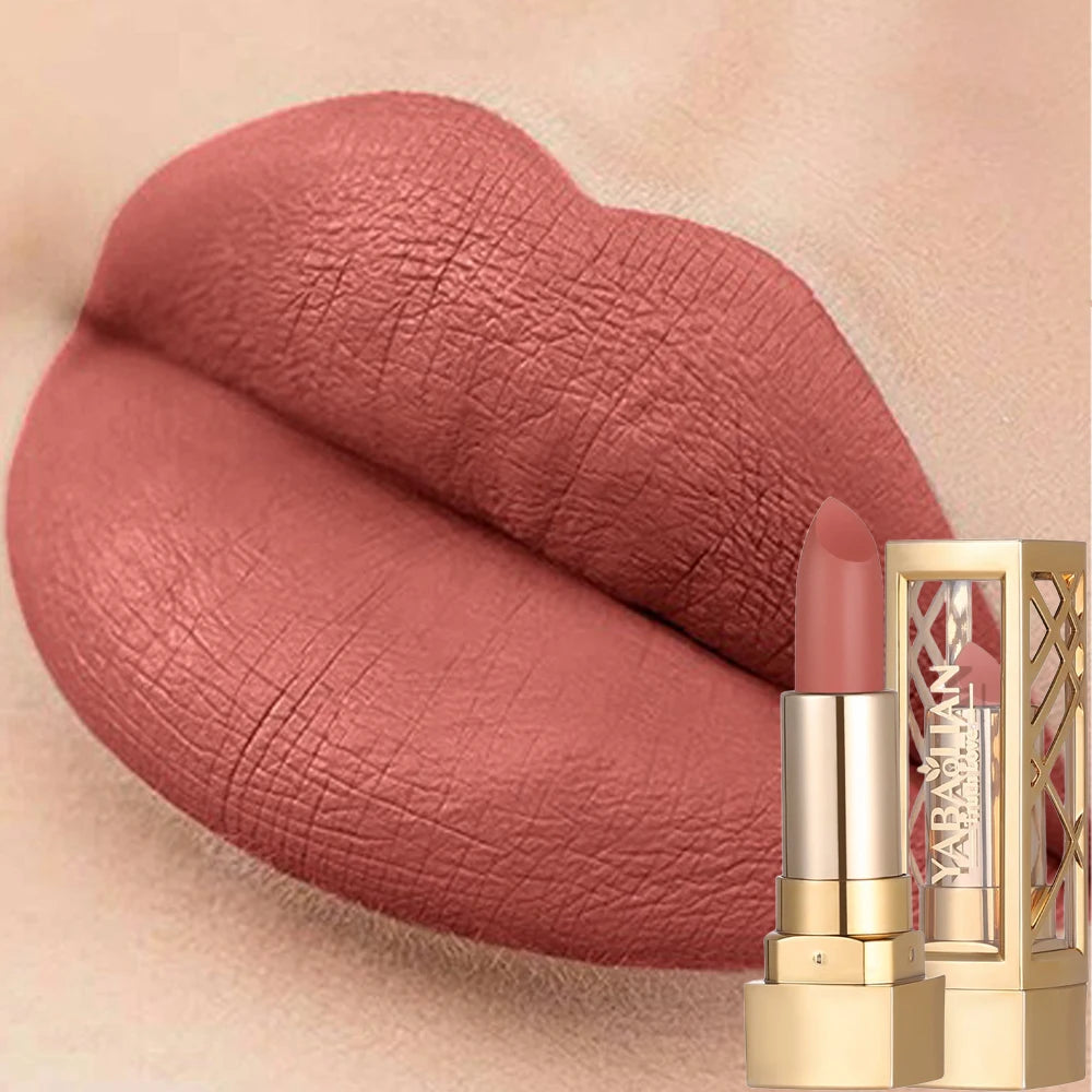 Luxueux rouge à lèvres creux mat nacré paillettes velours rouge à lèvres brillant nu rouge imperméable à l’eau solide brillant à lèvres maquillage