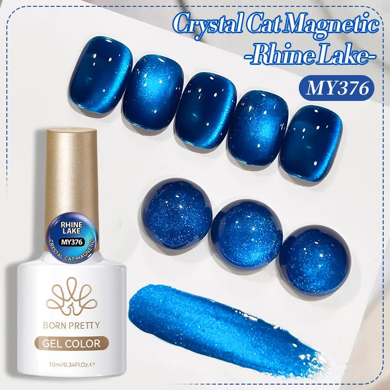BORN PRETTY 10ml Gold Water Light Cat Magnetic Gel Polish Spaking Glitter Crystal Black Soak Off UV LED Vernis Manucure