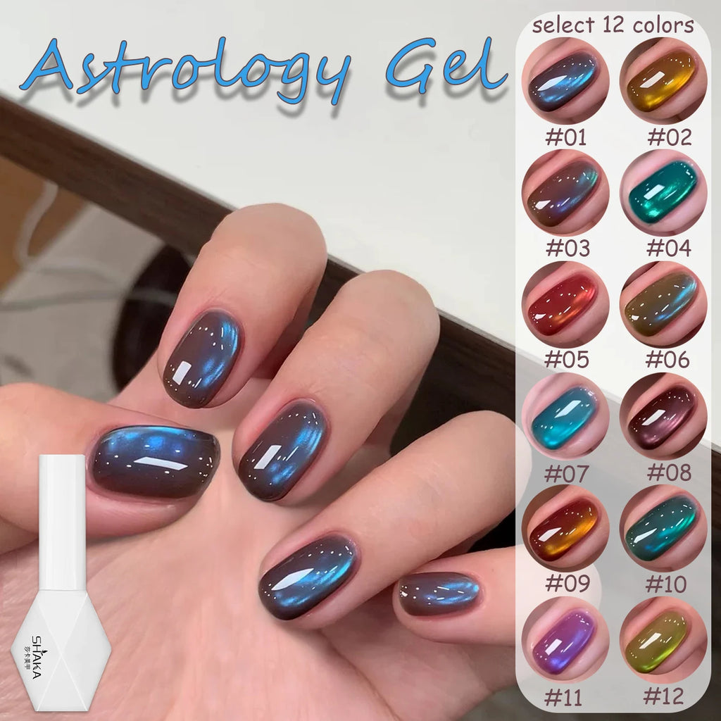 Vernis à ongles 60 variantes                          WS 10ML Sunlight Cat Eye Gel Blanchiment Vin Rouge Couleur Lumière Coucher de soleil Glow Cat Eye Glass Beads Nail Atr