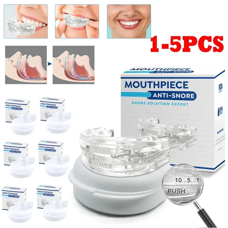 Protège-dents anti-ronflement Bruxisme Améliorer la qualité du sommeil Anti-ronflement et apnée Dispositif de ronflement Protège-dents avec boîte de rangement