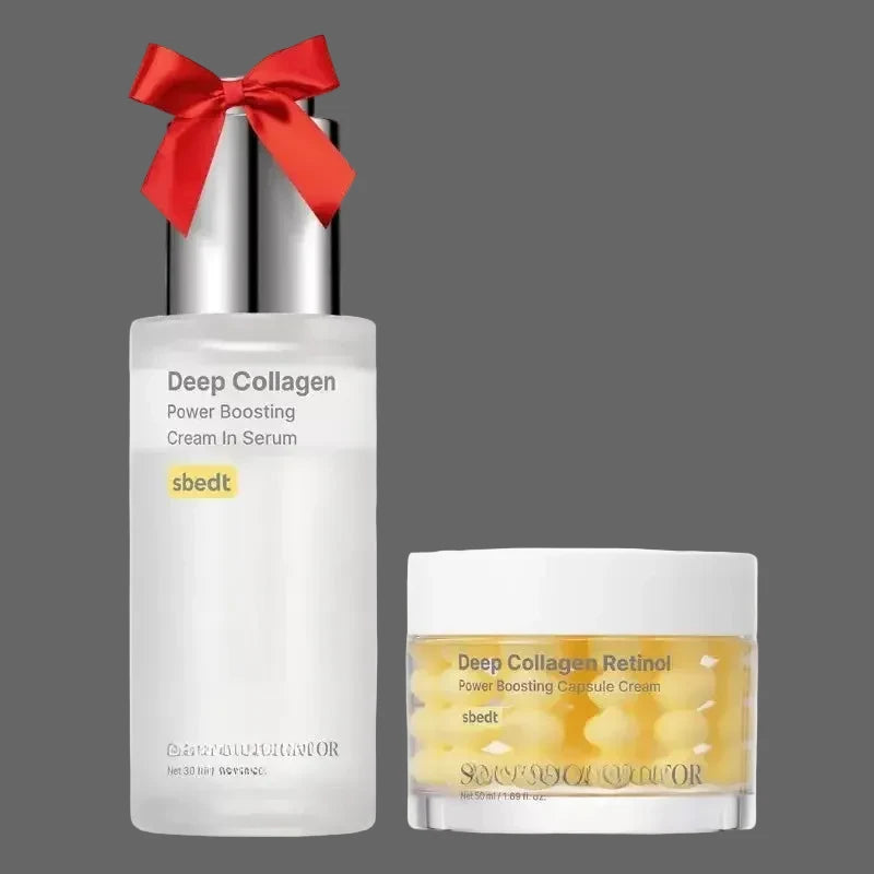 Sérum d'ampoule de peptide de collagène de soie Ensemble de soins coréens Sérum hydratant au collagène profond Crème de capsule de puissance au rétinol Soins du visage pour femmes