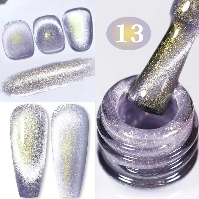 BORN PRETTY 10ml Gold Water Light Cat Magnetic Gel Polish Spaking Glitter Crystal Black Soak Off UV LED Vernis Manucure
