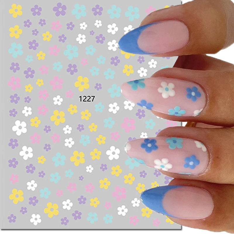 Autocollants 3D pour art des ongles , rose clair, violet, pétales de fleurs, décalcomanies pour décoration de manucure, salon de beauté, été