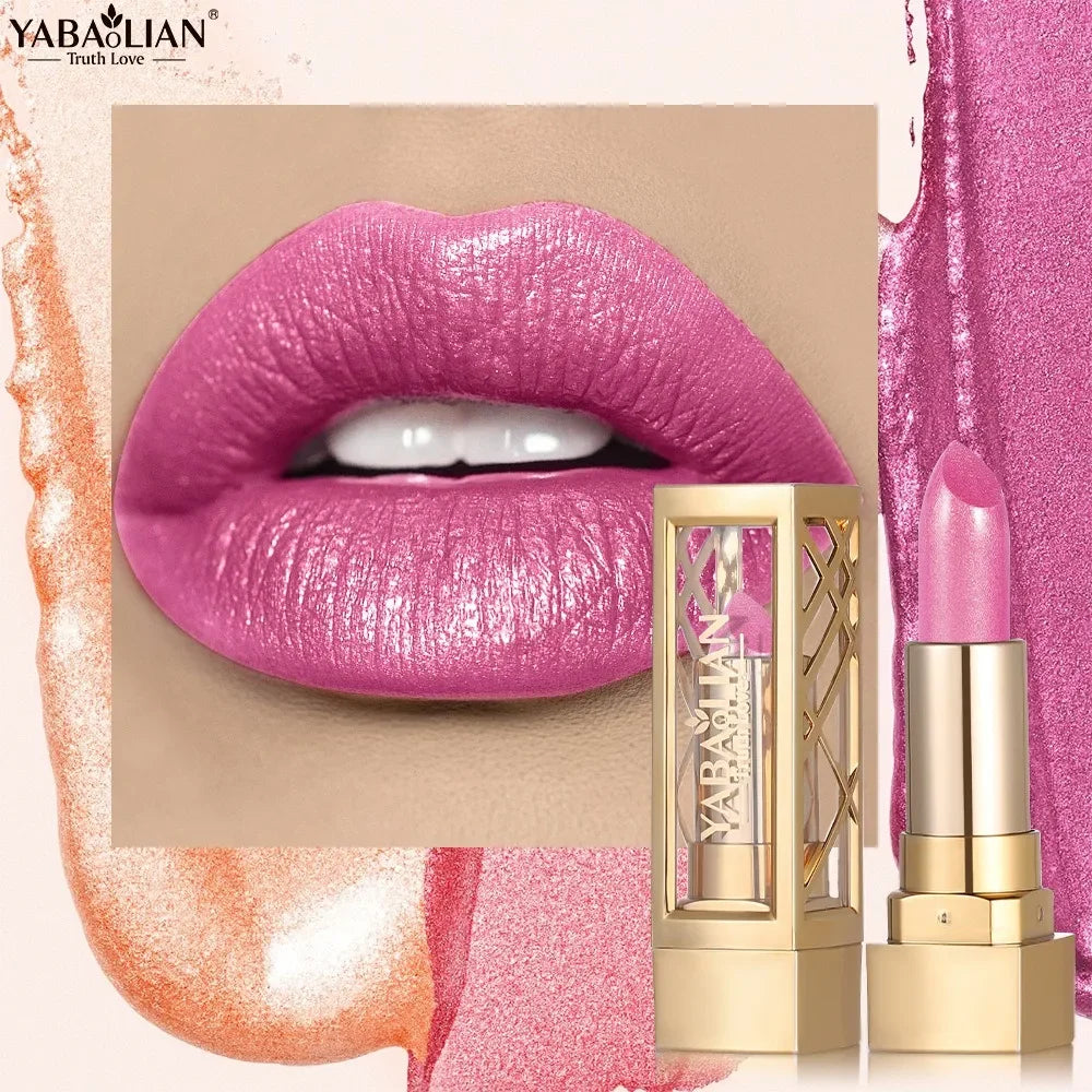 Luxueux rouge à lèvres creux mat nacré paillettes velours rouge à lèvres brillant nu rouge imperméable à l’eau solide brillant à lèvres maquillage