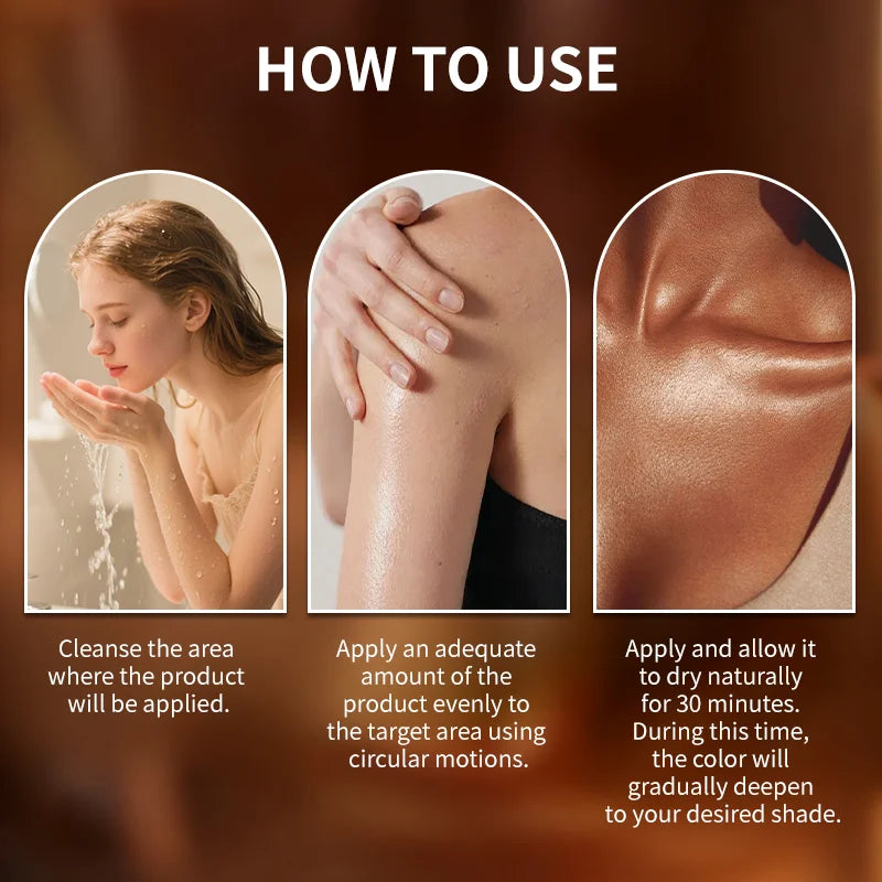 Huile bronzante sans soleil en spray : crée rapidement un teint hâlé, unifie le teint, illumine le complexion. Convient pour le visage et le corps