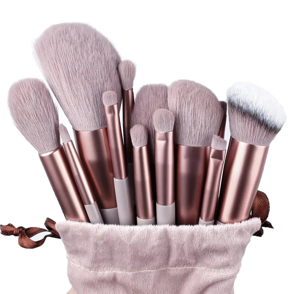 Ensemble de pinceaux de maquillage doux et moelleux pour cosmétiques, fond de teint en poudre, fard à barrage, mélange Kabuki, outil de beauté, 13 pièces