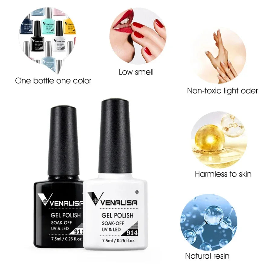 Vernis à ongles Venalisa 7.5ml Fashion Shiny Soak Off UV Gel Nail Gel Polish Cosmetics Nail Art Manicure Nails Gel Polish Tips Nail Varnish