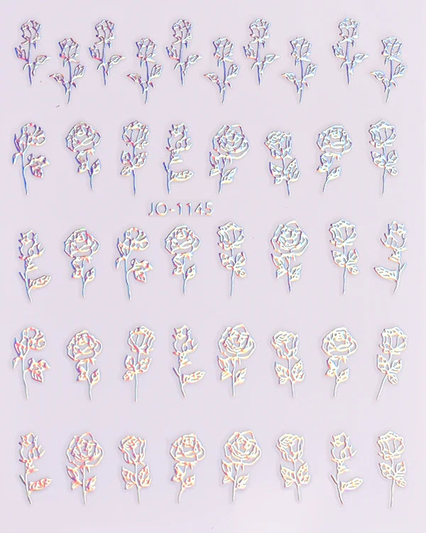 Autocollants 3D pour art des ongles , rose clair, violet, pétales de fleurs, décalcomanies pour décoration de manucure, salon de beauté, été
