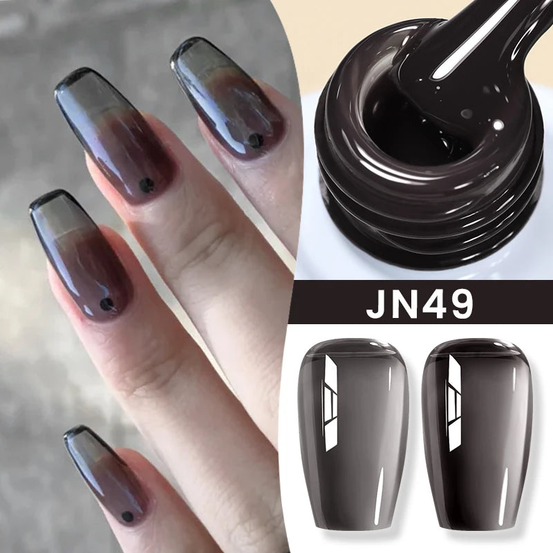 BORN PRETTYvernis à Ongles Gel, Semi Transparent, Soak Off UV LED, Vernis à Ongles Nude, N64.Gel Varjuvening,Art des ongles, 50 Couleurs, 10ml