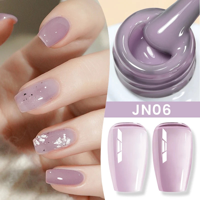 BORN PRETTYvernis à Ongles Gel, Semi Transparent, Soak Off UV LED, Vernis à Ongles Nude, N64.Gel Varjuvening,Art des ongles, 50 Couleurs, 10ml