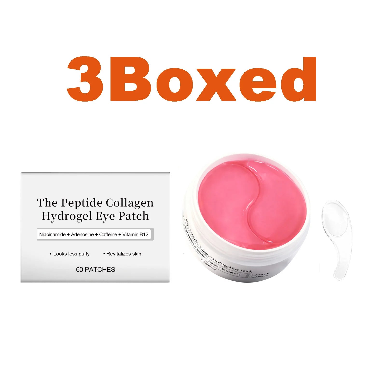 Patch pour les yeux en hydrogel de collagène peptidique Réduire les rides, les cernes avec le peptide de cuivre, la niacinamide, le gel hydratant raffermissant, coussinets pour les yeux