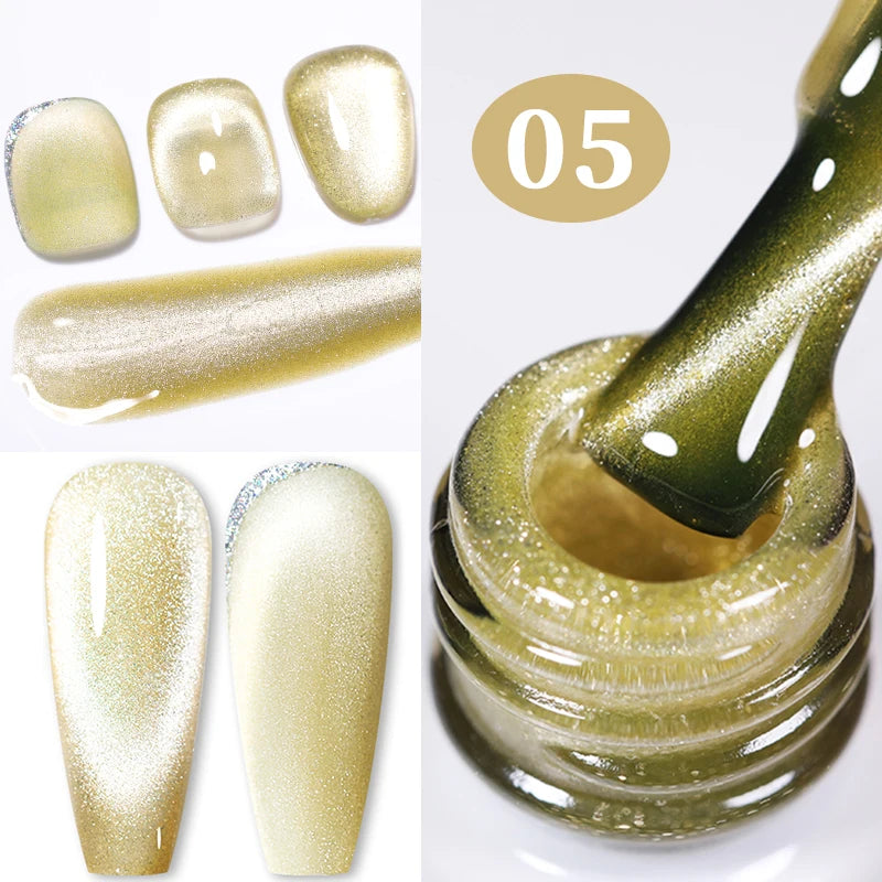 BORN PRETTY 10ml Gold Water Light Cat Magnetic Gel Polish Spaking Glitter Crystal Black Soak Off UV LED Vernis Manucure