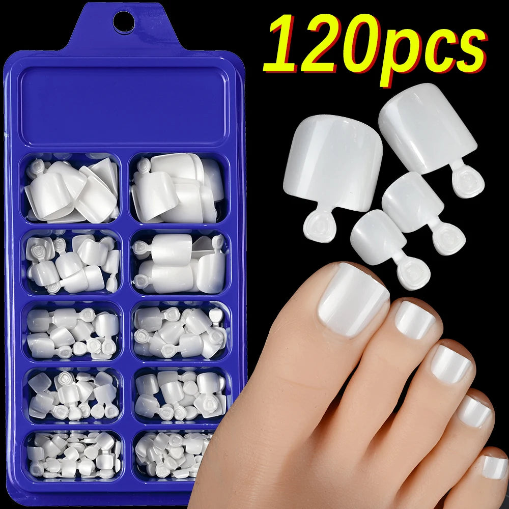 Ongles d’orteils Hotpress     Ongles carrés                  Couverture complète Faux ongles       Conseils pour l’été                 Pointe d’ongle Extension 120 pcs divers couleurs