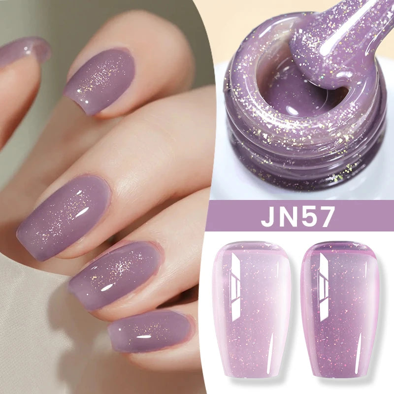 BORN PRETTYvernis à Ongles Gel, Semi Transparent, Soak Off UV LED, Vernis à Ongles Nude, N64.Gel Varjuvening,Art des ongles, 50 Couleurs, 10ml