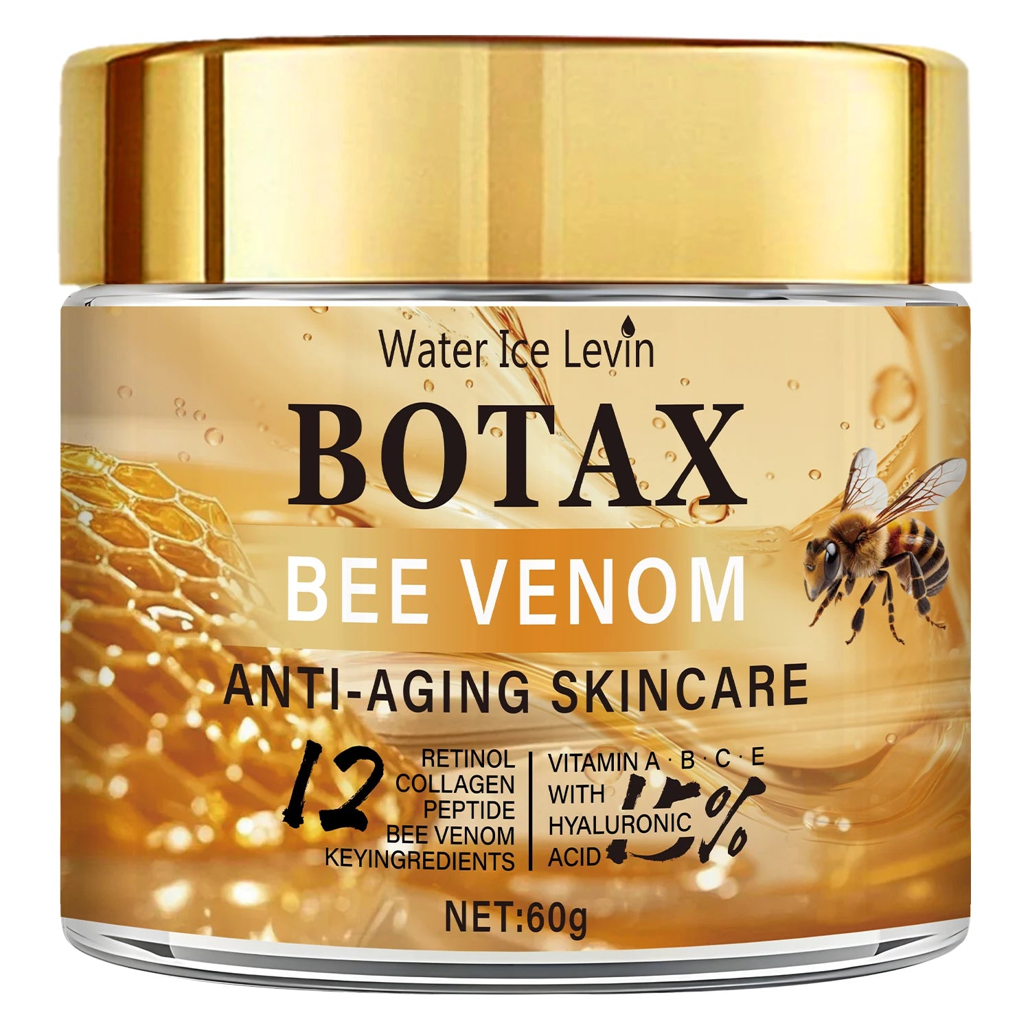 Crème au venin d'abeille Botax - Traitement des rides profondes, rajeunissement et action raffermissante de la peau aven Collagen Water Ice Levin. 60g.