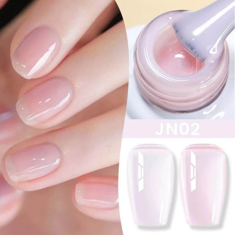 BORN PRETTYvernis à Ongles Gel, Semi Transparent, Soak Off UV LED, Vernis à Ongles Nude, N64.Gel Varjuvening,Art des ongles, 50 Couleurs, 10ml