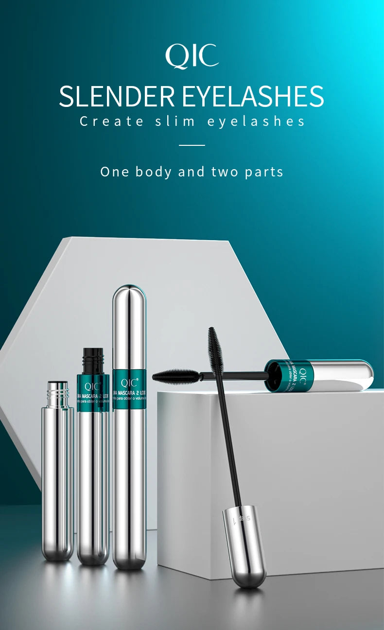 InjFiber-Mascara imperméable double en un, extension de cils, noir, optique, allongement des cils, cosmétiques