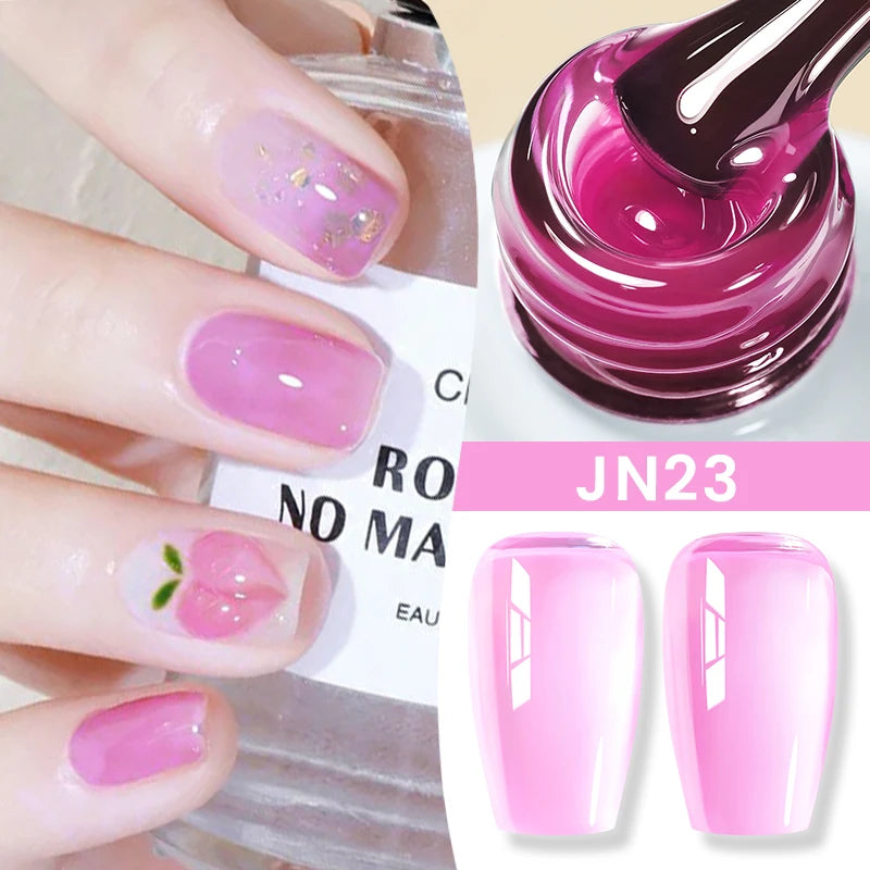 BORN PRETTYvernis à Ongles Gel, Semi Transparent, Soak Off UV LED, Vernis à Ongles Nude, N64.Gel Varjuvening,Art des ongles, 50 Couleurs, 10ml
