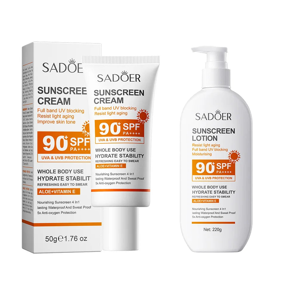 Lotion solaire pour le corps et le visage, Super 220g, petit format 50g, SPF 90 PA utilisation pour tout le corps