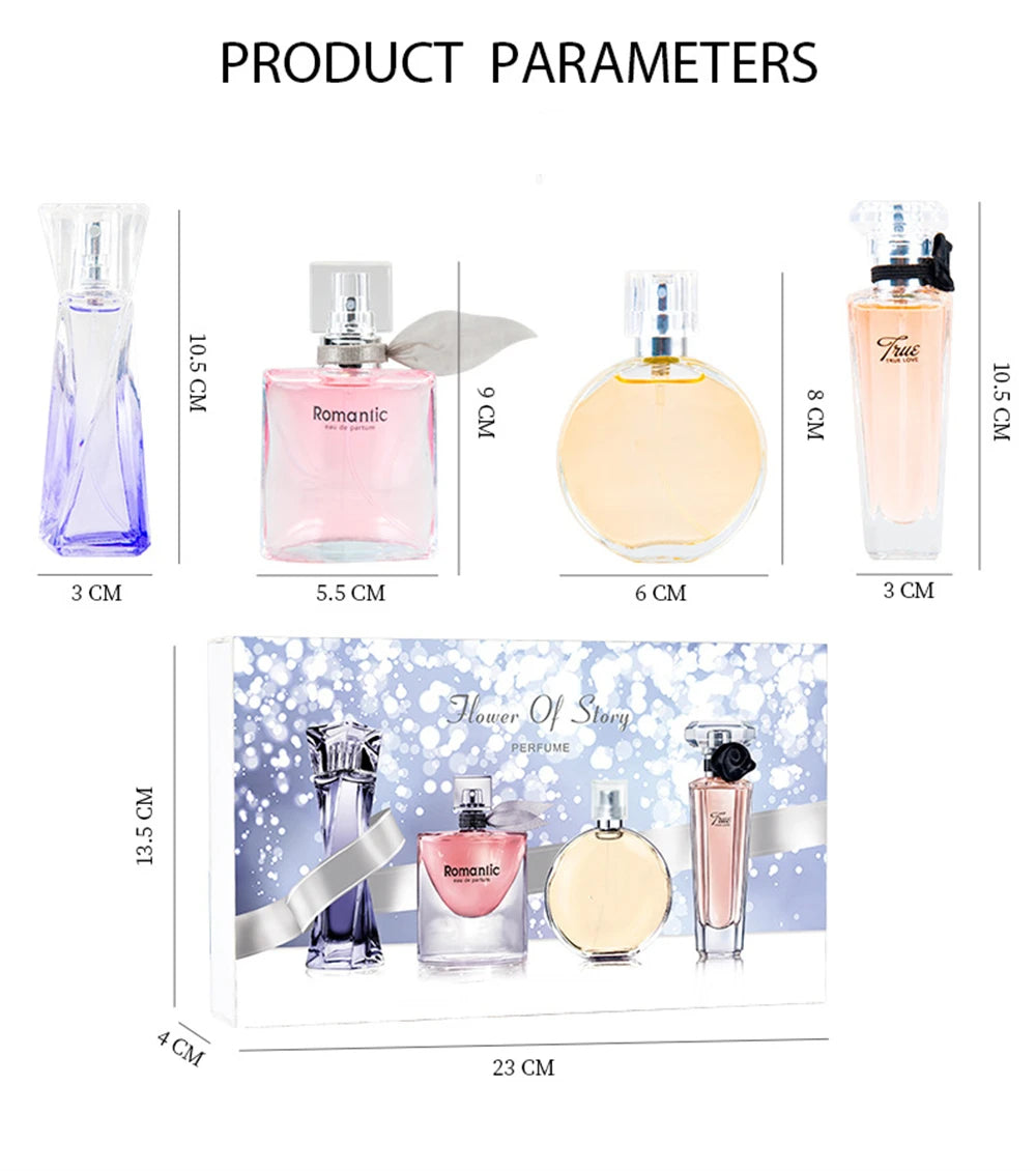 Parfum floral frais et naturel pour femme, nouilles phéromones de marque, coffret cadeau, haute qualité, 95ml, ensemble de 4 pièces