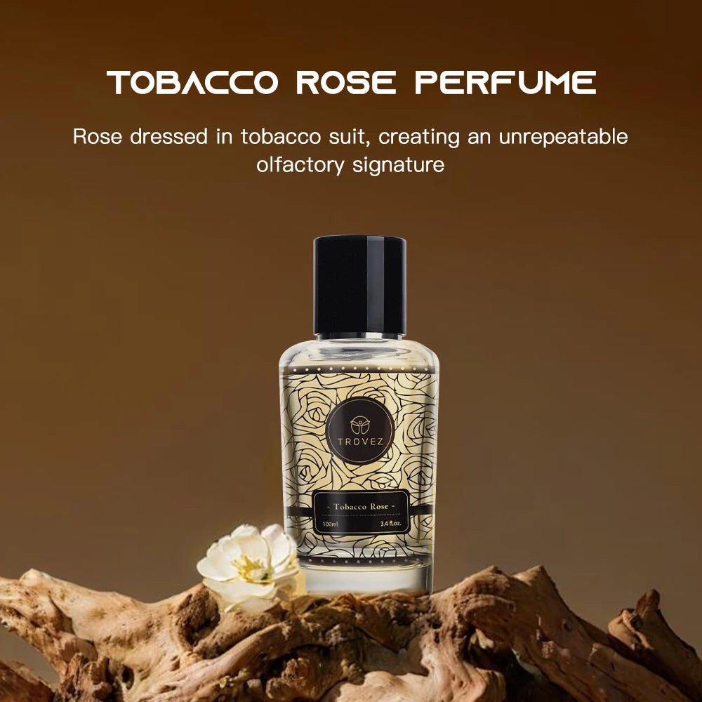 Parfum TROVEZ Tabac Rose 100ml Parfum longue durée Parfum riche Spray corporel Parfums pour hommes