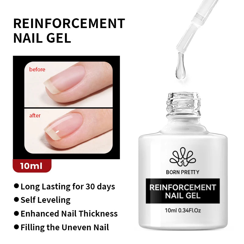 BORN PRETTYvernis à Ongles Gel, Semi Transparent, Soak Off UV LED, Vernis à Ongles Nude, N64.Gel Varjuvening,Art des ongles, 50 Couleurs, 10ml