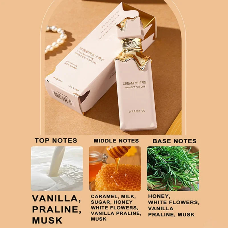 Parfum arabe pour femmes Floral Fruity Cream Muffin Caramel Vanille Light Perfume Durant Fresh Fragrance Body Spray 50ml