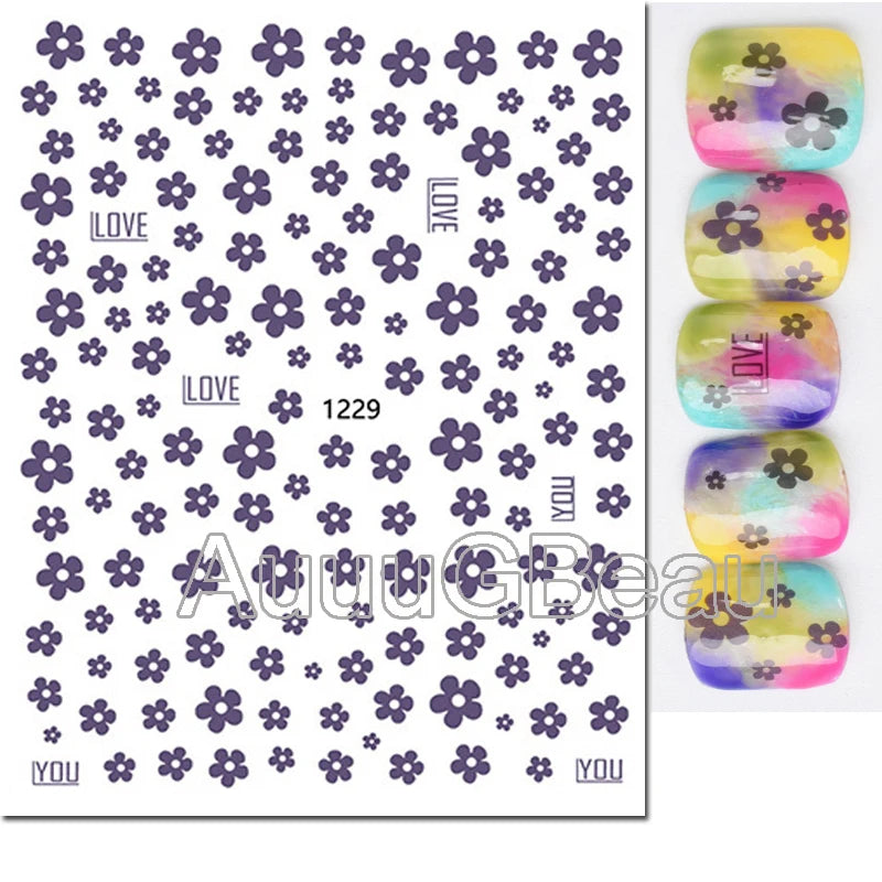 Autocollants 3D pour art des ongles , rose clair, violet, pétales de fleurs, décalcomanies pour décoration de manucure, salon de beauté, été