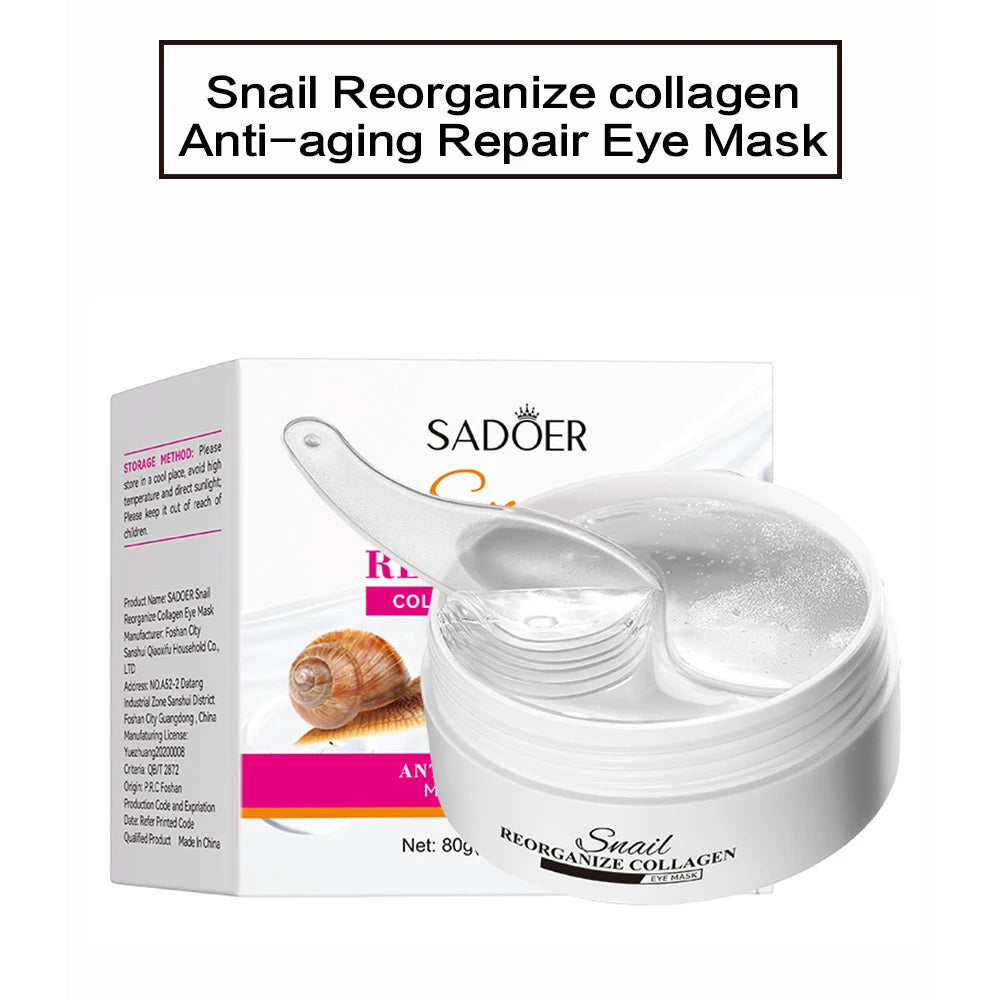 60PCS=30 Pairs Aloe Vera Eye Mask Moisturizing Collagen Hyaluronic Acid Gel Eye Patches Smoothing Repairing Eye Skin Care