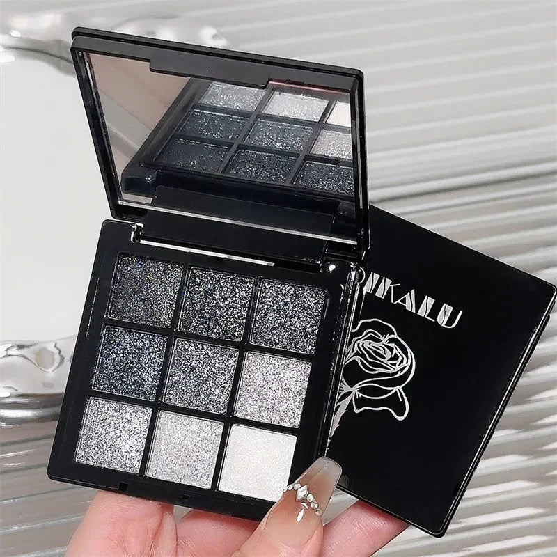 Ombre à paupières Noir Rouge Punk Fumé 9 Couleur Perle Froid Couleur Sombre Maquillage Ombre à Paupières Palette Durable Ombre à Paupières À Paillettes Imperméable