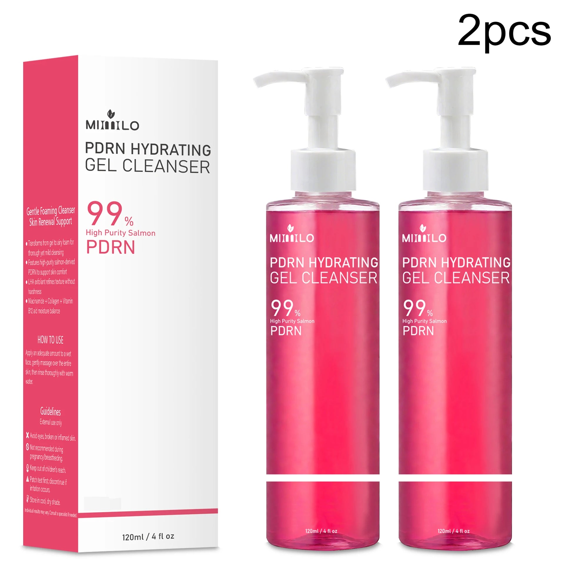 DNA PDRN Gel nettoyant pour la mousse rose de saumon, contenant du PDRN, contrôle l’huile, élimine les points noirs, nettoie en profondeur, n’est pas irritant