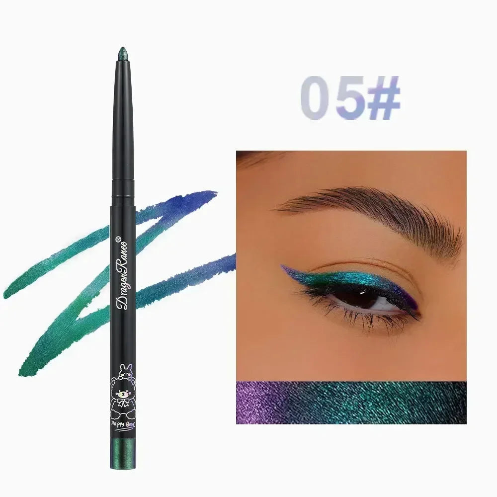 Stylo à eyeliner multi-chromes, fard à paupières métallique brillant à paupières brillant couché ver à soie vert violet maquillage pigment paillettes Aurora eyeliner