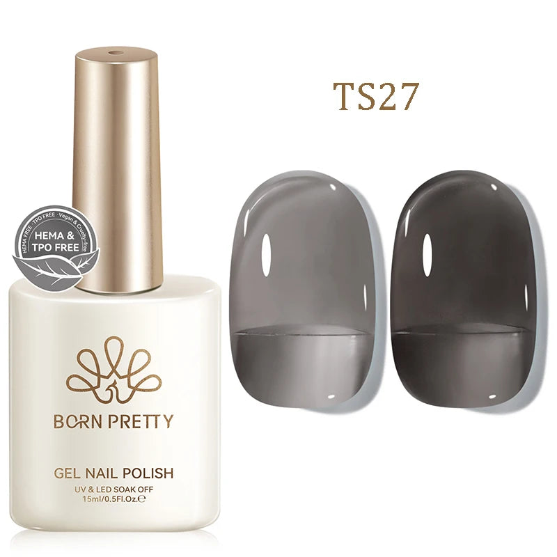 BORN PRETTY 15ml Gel Polish Pink Nude Glitter Soak Off LED UV Gel Semi Permanent Nail Art Manucure Gel Vernis
