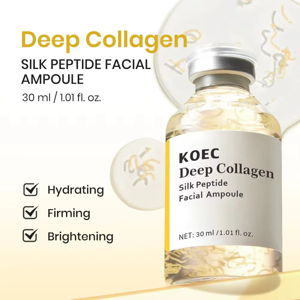Flacon de peptide, sérum hydratant raffermissant pour le visage au collagène profond, hydratation du resserrement de la peau en verre, soins de la peau coréens