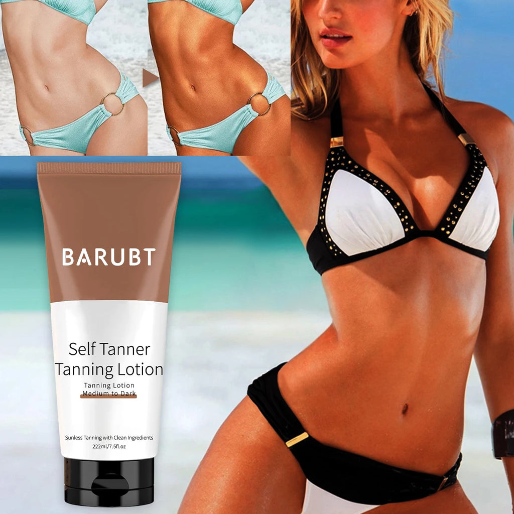 Lotion bronzante sans soleil - de la formule moyenne au noir et douce n'est pas irritée, hydratante, sans odeur