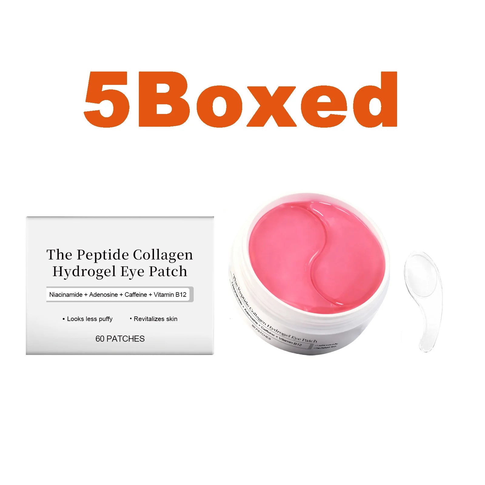 Patch pour les yeux en hydrogel de collagène peptidique Réduire les rides, les cernes avec le peptide de cuivre, la niacinamide, le gel hydratant raffermissant, coussinets pour les yeux